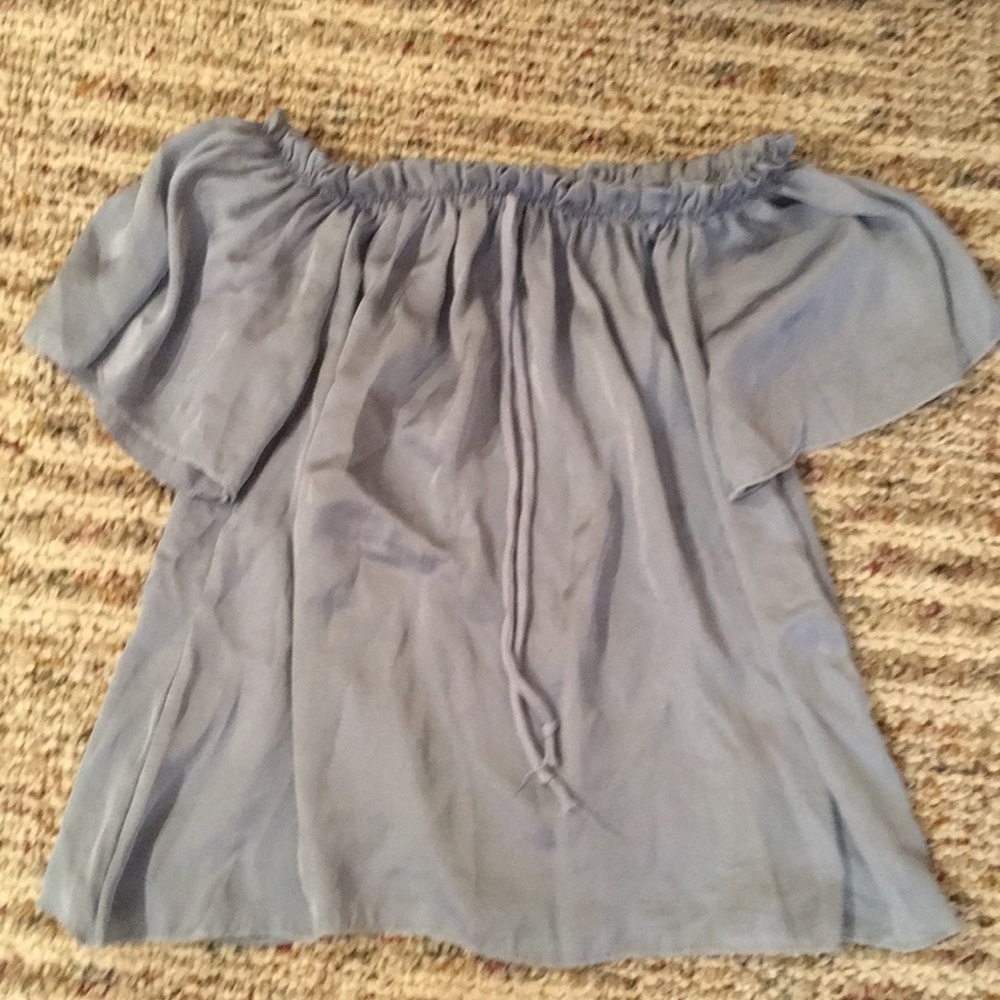Blue silk top